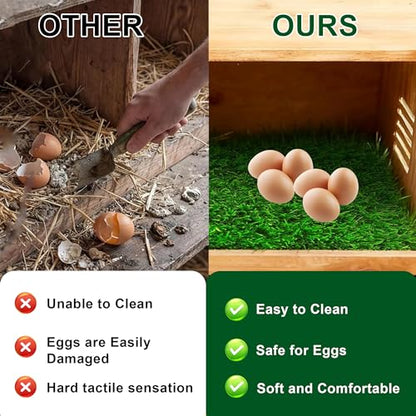 9 Pcs Reusable Nesting Pads for Chicken Coop, Artificial Grass Chicken Nesting Box Pads, Washable Laying Liner for Hens Ducks & Poultry (13 * 13)