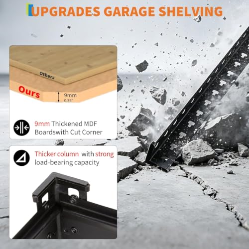 Heavy Duty 5-Tier Storage Shelves, 2204 lbs, 72"H x 48"W x 15.7"D - size: 72" H x 48" W x 15.7" D