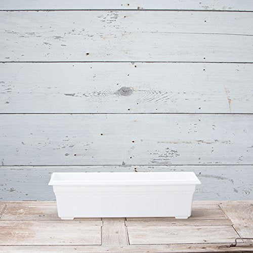 Root & Vessel 16242 Countryside Flower Box Planter, White, 24-Inch - color: White, size: 24 Inch