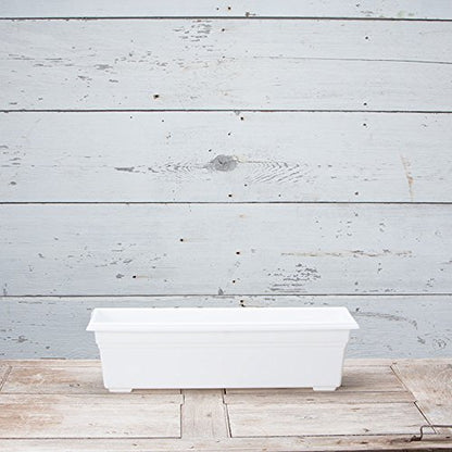 Root & Vessel 16242 Countryside Flower Box Planter, White, 24-Inch - color: White, size: 24 Inch