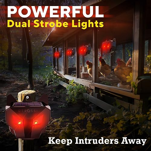 Solar Predator Lights for Chicken Coop 4 Pack, Coyote Deterrent for Yard