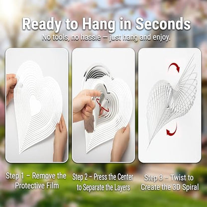 Reflective Bird Deterrents for Outside, Woodpecker Repellent - size: Big Heart