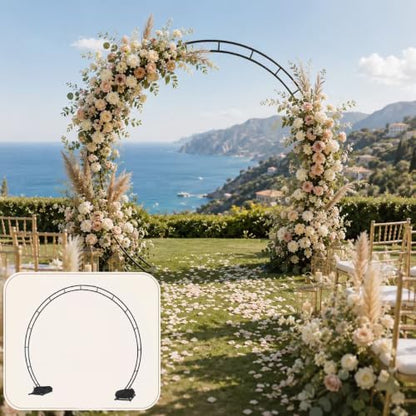 7 * 8FT Thickened Round Garden Arch Metal Trellis for Climbing Plants