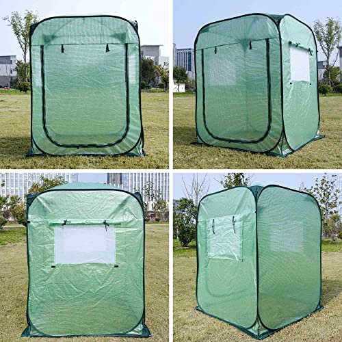 Porayhut Pop Up Greenhouse Tent,Portable X-Large Walk-in Flower House ,Indoor Outdoor Gardening Plant Sunshine Room with PE Mesh Cloth Cover for Protecting Plant from Cold Frost & Birds - style: 63.7'' Tall Large Plant tent
