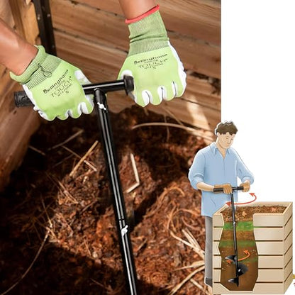 Compost Stirring Tool,Compost Turning Bar 33.4inch,Manual Compost Aerator Tool Turner and Mixing Tool for Outdoor Compost Tumbler Bins,Composting Accessories (Black-33.4IN)