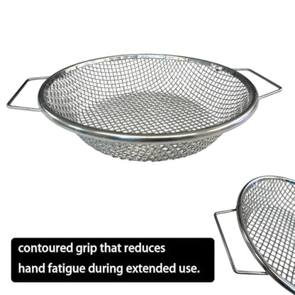 2PCS Soil Sifter for Gardening with Handle, Stainless Steel Compost & Rock Sifter for 5 Gallon Bucket - 1/4" & 1/8" Mesh
