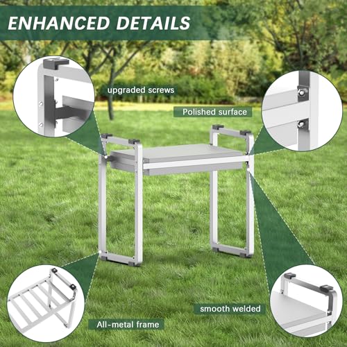 Garden Kneeler and Seat, 10.2" Wider Heavy Duty Thick for Kneeling and Seat - color: Grey
