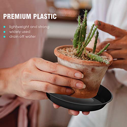 6 Pack Plant Saucer 6 8 10 Inch Plastic Plant Tray, Sturdy and Durable Flower Pot Container Accessories Plant Pot Saucers for Indoor and Outdoor (6 8 10 Inch, Black) - size: 6 8 10 Inch