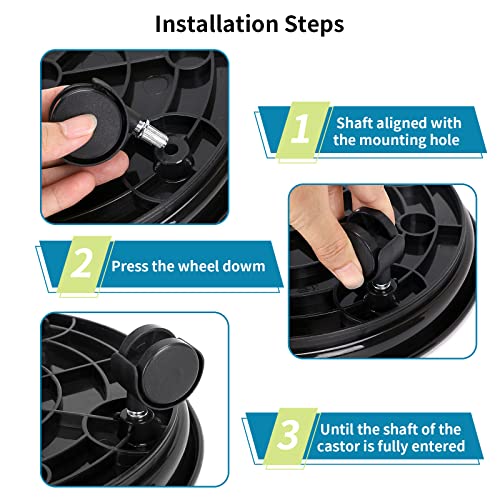 Skelang 13" Plant Caddy, Movable Plant Stand Pot Saucer, Plant Pallet Tray Trolley with Casters, Plant Dolly for Garden Planter, Deck Potted Plant, Each Load Capacity 125 Lbs, Pack of 2 (Black) - color: Black