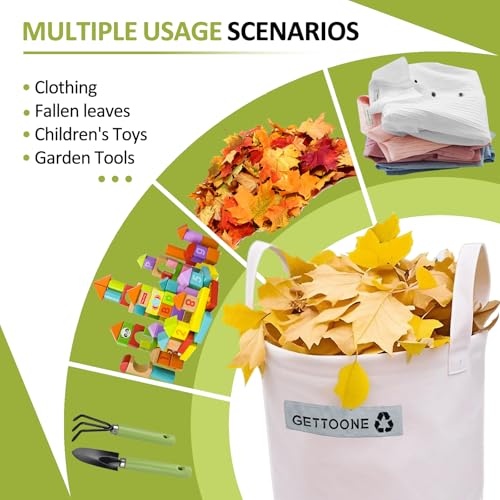 Heavy Duty Lawn and Leaf Bag 32 Gallon, Reusable Round Outdoor Yard Waste Bag with 4 Handles, Tear-Resistant for Lawn Clippings, Storage, Moving - color: Large Round