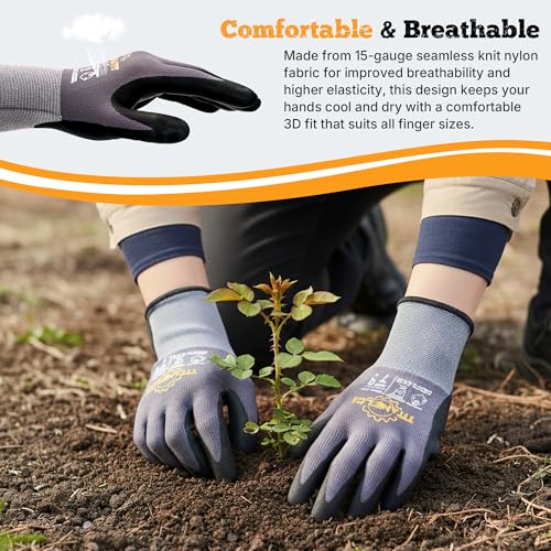 TitanFlex Work Gloves, MicroFoam Nitrile Coated, Seamless Knit Nylon - color: 6 Pairs, size: X-Large