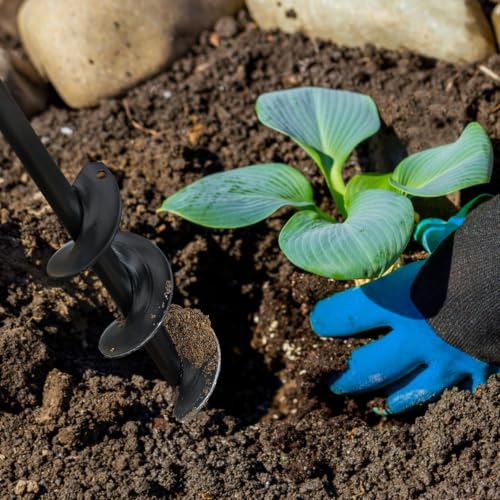 ERYTLLY Bulb Planter, Auger Spiral, Garden Planter Tool 2.5 x 16.5 inch,Rapid Umbrella Hole Digger for Planting Bulb Seedlings Bedding Tulips, and Digging Weeds Roots - size: 2.5*16.5 inch