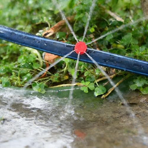 100Pcs Drip Irrigation Emitters,Adjustable Irrigation Drippers Sprinklers - color: Red-100pcs