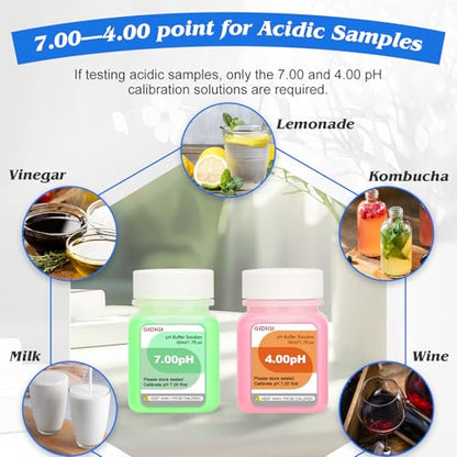 EC Calibration Buffer Solution 1413µS/cm and pH4/7/10,TDS Buffer Kit - color: Green