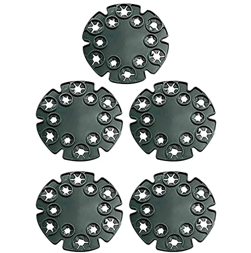 Wigwam Cane Grips, 12 Holes Bamboo Cane Climbing Plant Sticks Holder Connectors, Garden Bean Sweet Pea Support, Green, Pack of 5