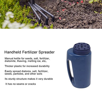 Hand Shaker Spreader, 2L Plastic Salt and Seed Spreader, Blue - color: Blue
