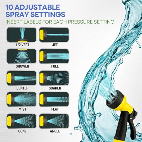 J&B XpandaHose 50ft Expandable Garden Hose, Lightweight, Brass Connectors - color: Black, size: 50ft
