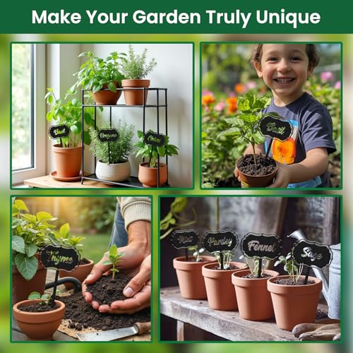 CUTHOLLOW 8PCS Food Spices Garden Plant Markers, Metal Plant Labels - style: Food Spices