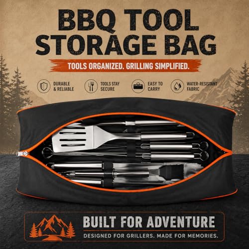Grill Tool Storage Bag for Outdoor Grill Accessory Storage 23.6 x 8 x 8Inch