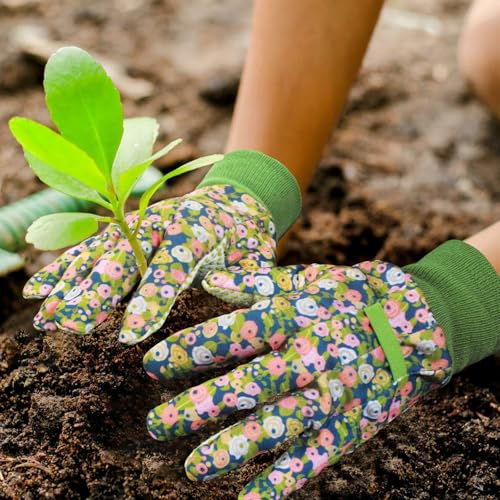 Women's Gardening Gloves Weeding and Thorn Resistant Work Gloves for Digging Planting Pruning Raking-Grown - color: Green-1
