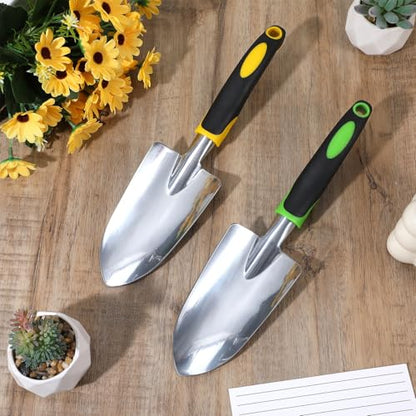 10 Pcs Garden Shovels Bulk, Hand Shovels Heavy Duty Trowel Garden Tool, Small Metal Hand Shovel Bulk Spade Shovel Gardens with Soft TPR Handle for Lawn Yard Farm
