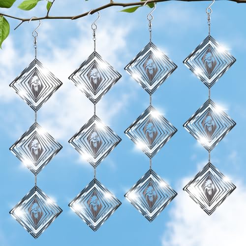 CHONOVO 12 Discs 4 Set Bird Deterrents for Outside, Eagle Wind Spinner - size: Eagle (12 Discs 4 Pcs)