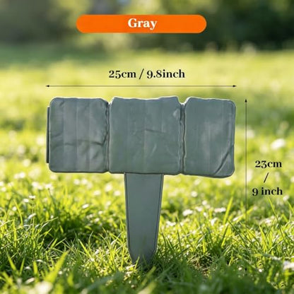 20PCS Faux Stone Edging for Landscaping, Imitation Stone Garden Fence Plastic Retaining Edging Border, for Flower Bed Edging,Yard Edging,Lawn Trees and Gardens(Grey)