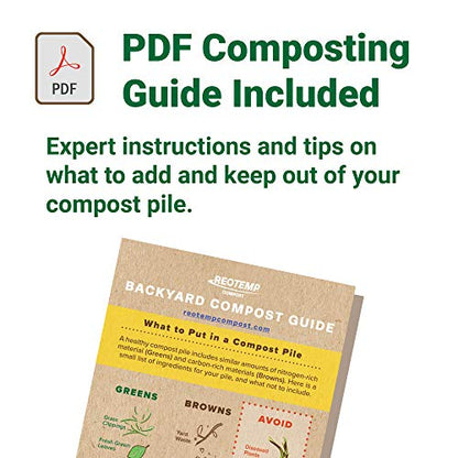 Reotemp 20 Inch Celsius Backyard Compost Thermometer with Digital Composting Guide