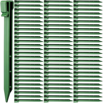 Mudder 50 Pcs Plastic Landscape Stakes Edging Spikes for Garden,Green - color: Green