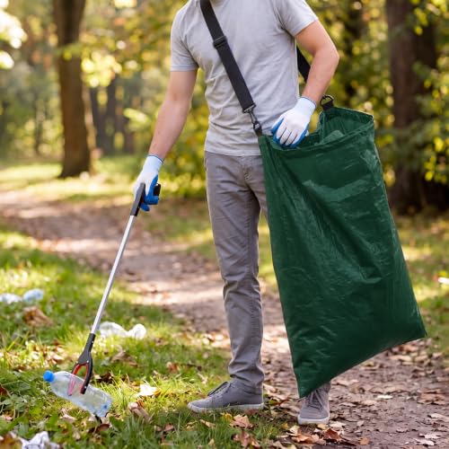 Faccito 2 Pack Litter Bag with Shoulder Strap Trash Leaf Bag Holder, Green - color: Green