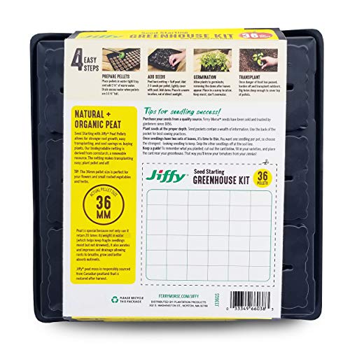 Jiffy Seed Starting Tray Kit, 36 Cell 36mm Peat Pellets - style: 1 Greenhouse Kit
