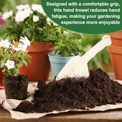 M METERXITY 2-Pack Garden Shovel Trowel Hand Shovels, 23cm/9.06 Inch Plastic Gardening Tools for Digging, Transplanting, Soil Loosening and Planting, Ergonomic Handle [Light Beige] - color: Light Beige, size: Small