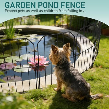 Goovilla Garden Fence, Total 25ft(L) x 24in(H), 25 Pcs, Rustproof Metal - size: Square arch
