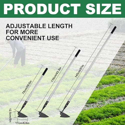 YEELOR Warren Hoe with 57-inch Stainless Steel Long Handle - style: Triangle hoe