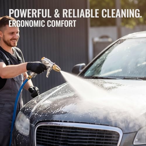 All-Metal Garden Hose Nozzle, Multiple Adjustable Spray Patterns