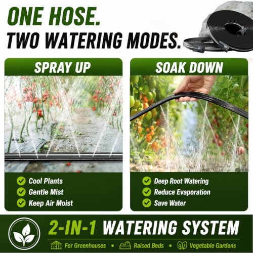 Sprinkler Hose with Holes 30 Ft (15ft 2pack) for Garden Watering - size: 30 ft(15ftx2pack)