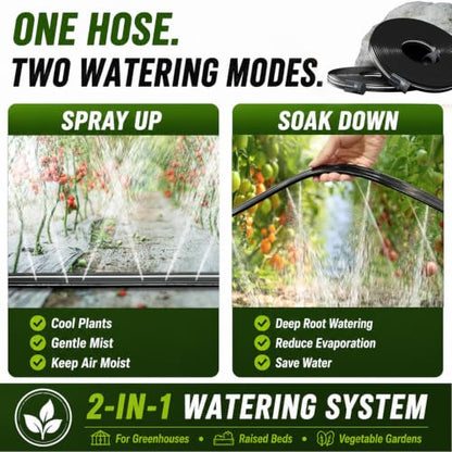 Sprinkler Hose with Holes 30 Ft (15ft 2pack) for Garden Watering - size: 30 ft(15ftx2pack)