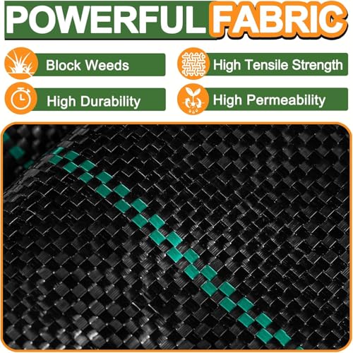 Winisok 4FT x 300FT Weed Barrier Landscape Fabric, 3.2oz Woven Garden Cloth, Heavy Duty Breathable Ground Cover for Landscaping, Gardening and Farming - size: 4FT x 300FT