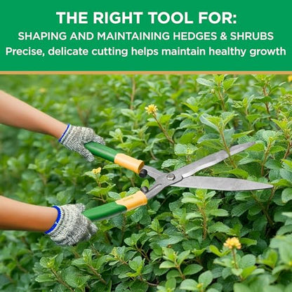 Miracle-Gro 18 in. Wavy Blade Hedge Shears – Lawn and Yard Tool with Sharp Carbon Steel Blades for Trimming Borders, Shaping Bushes, and Shaping/Trimming Hedges, Shrubs - style: Wavy Blade Hedge Shears 18"