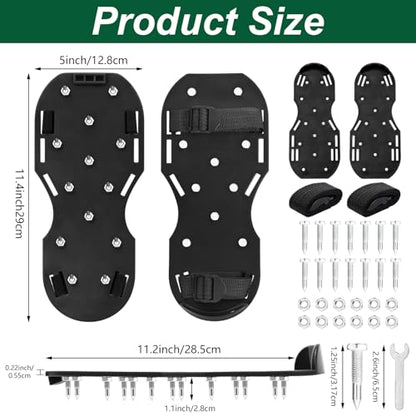 10 Pair Epoxy Floor Spiked Shoes with 3/4 Inch Short Spike Concrete Spiked Universal Size 7-12 Epoxy Concrete Floor Shoes for Flooring Garage Cement Ground Garden Lawn, Black