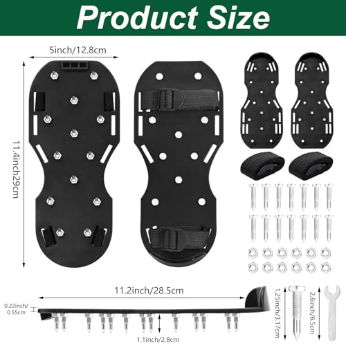 10 Pair Epoxy Floor Spiked Shoes with 3/4 Inch Short Spike Concrete Spiked Universal Size 7-12 Epoxy Concrete Floor Shoes for Flooring Garage Cement Ground Garden Lawn, Black