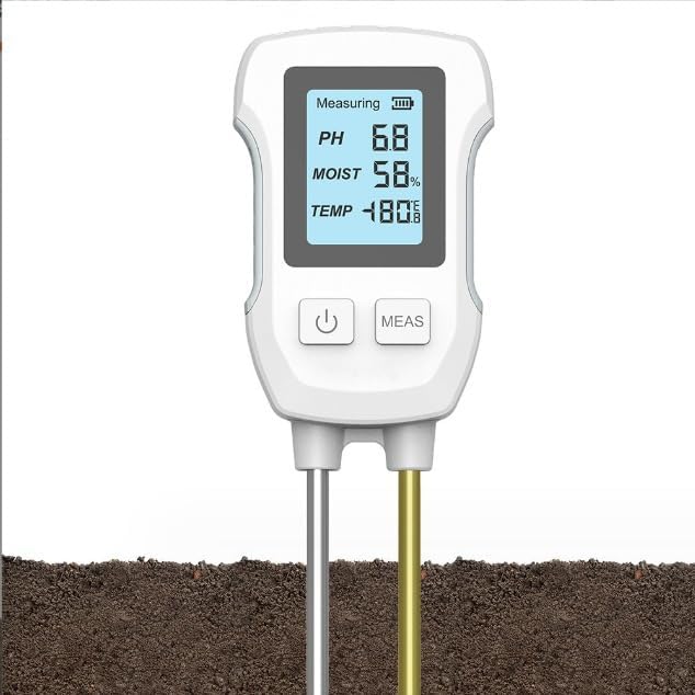 3-in-1 Soil Moisture Meter, Soil Moisture Test & PH Meter/Sunlight Intensity, Backlight LCD Display for Gardening, Farming and Outdoor Plants