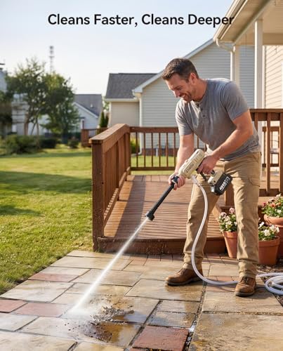 TaskStar Portable Cordless 1250PSI High Pressure Power Washer