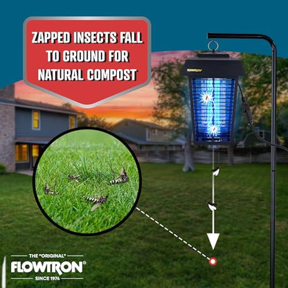 Flowtron Electric Bug Zapper, 1 Acre Outdoor, 40W UV, 5600V Zap, Black - color: Midnight Black