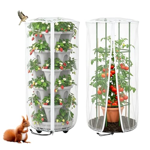 2PCS 39"X20" Garden Netting for Vertical Planters Strawberry Planter Cover