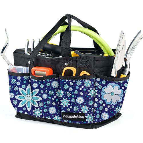 Housolution 14 Inch Gardening Tote Bag, Garden Storage Bag, Blue Flowers - color: Blue Flowers, size: 14 Inch