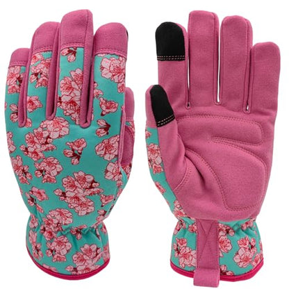 Cute Pattern Gardening Gloves,Thornproof Garden Glove,Gardener Gift - color: 1 Pair Per Pack-pink&blue, size: Medium