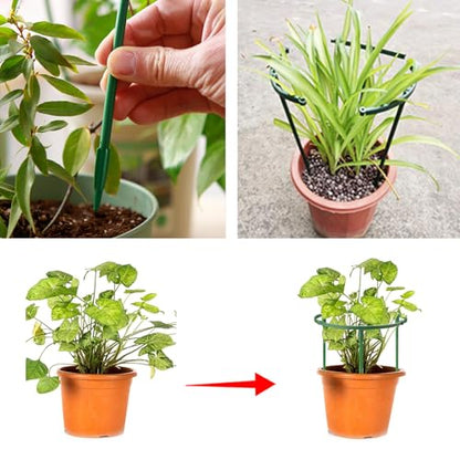 12Pack Plant Stakes, Plant Rings Stackable 3 Tier Garden Flower Support - size: 9.4" X 5.5"
