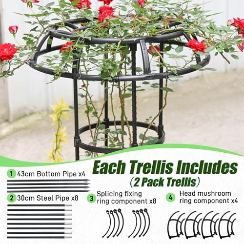 Quibbay 41.3 Inch Mushroom Top Garden Trellis for Climbing Plants, 1 Pack - style: 3 Floors-10*41IN