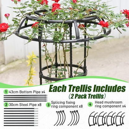 Quibbay 41.3 Inch Mushroom Top Garden Trellis for Climbing Plants, 1 Pack - style: 3 Floors-10*41IN